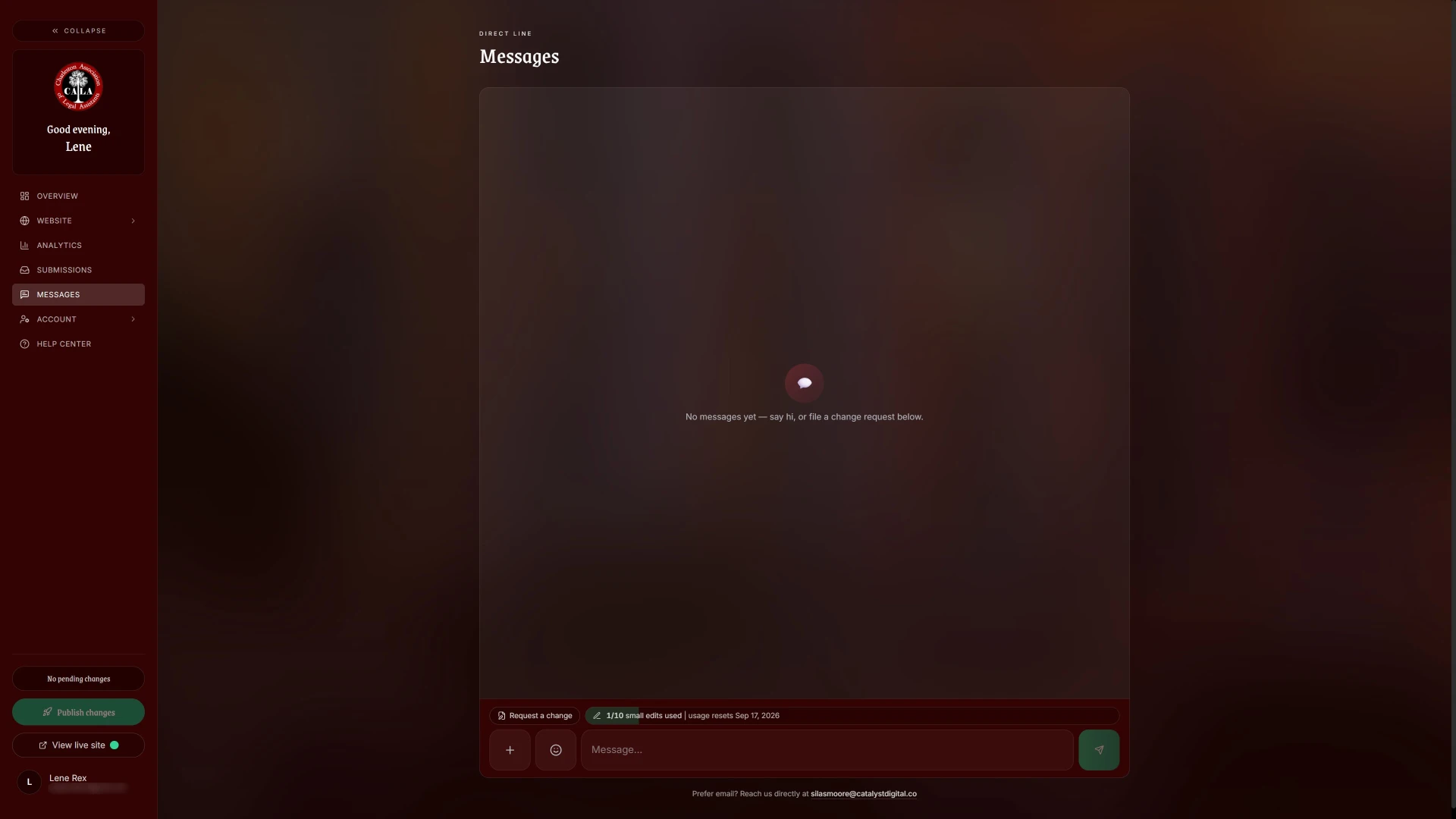 CALA client dashboard screen 4