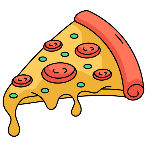 Illustration of a pepperoni pizza slice
