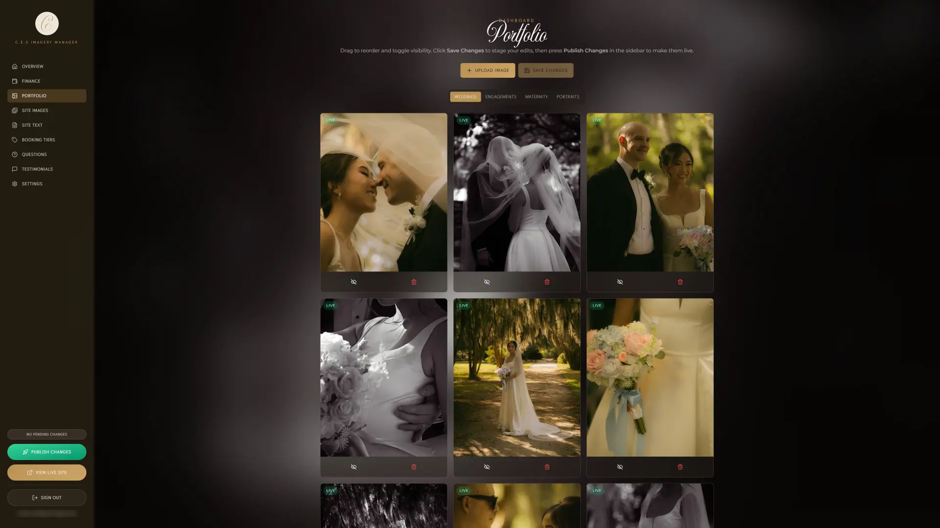 C.E.S Imagery client dashboard screen 3